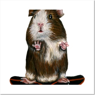 Skateboarding Guinea Pig Standing Posters and Art